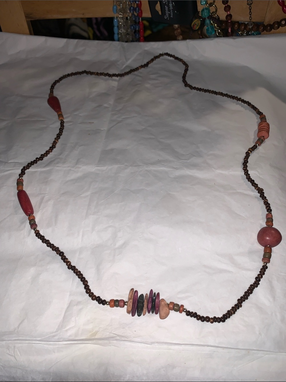 Artisan Brown and Rust Beaded Women's Necklace - Brand